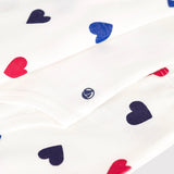 Petit Bateau Heart Print Cardigan, Onesie & Pants Set ~ White Multi