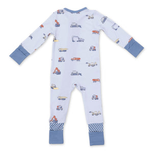 Angel Dear 2 Way Zipper Convertible Romper ~ Construction Vehicles