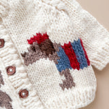 The Blueberry Hill Knit Dachshund Cardigan ~ Cream
