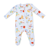 Angel Dear 2 Way Zipper Footie ~ Breakfast Club Blue
