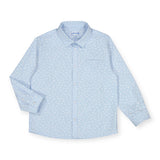 Mayoral Boys Printed l/s Button Down Shirt ~ Light Blue