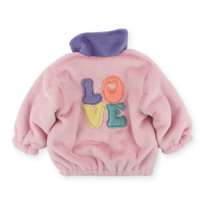 Oh Baby! Love Hearts Pockets Faux Fur Jacket ~ Cotton Candy