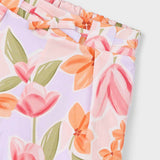Mayoral Girls Tie Front s/s Top & Floral Print Shorts Set  7-12 ~ Candy/Blossom