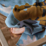 Biquette Surprised Tiger Knit Midi Blanket ~ Ginger