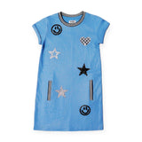 MIA New York Icon Dress w/ Patches ~ Blue