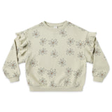 Rylee + Cru Girls Ruffle Sweatshirt & Coast Ribbed Leggings Set ~ Big Daisy/Pistachio