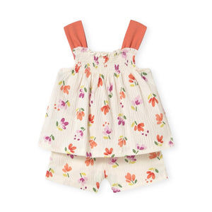 Mayoral Baby Girl Bambula Floral Shorts Set ~ Carrot