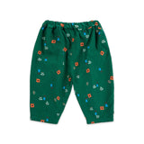 Bobo Choses Baby Blossom Print Woven Blouse & Corduroy Pants Set ~ Off-White/Dark Green