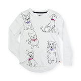 Appaman Girls Elara Tee 7-12 ~ Puppies/White