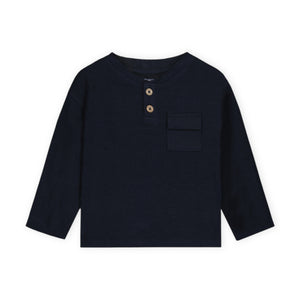 Mayoral Baby Boy Thermal Henley w/ Pocket ~ Navy