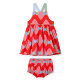 Stella McCartney Baby Girl Charleston Geometric Print Dress w/ Bloomers ~ Red/Pink