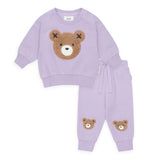 Huxbaby Furry Huxbear Sweatshirt & Sweatpants Set ~ Orchid