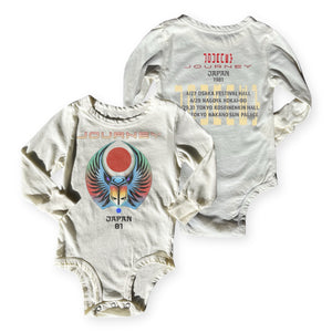 Rowdy Sprout Journey Japan l/s Onesie ~ Vintage White