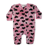 Little Mish Graffiti Hearts Zip Footie ~ Pink/Black