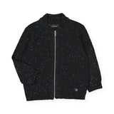 Mayoral Boys Zip Knit Cardigan ~ Blue Tweed