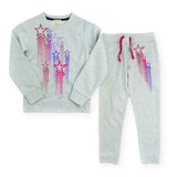 Appaman Girls Ruby Sweatshirt & Katelyn Sweats Set ~ Stars/Soft Heather Grey