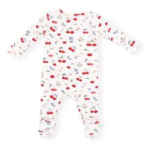 Angel Dear 2 Way Zipper Footie ~ Watercolor Cherries