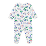 Petit Bateau Front Snap Parisian Print Footie ~ White Multi