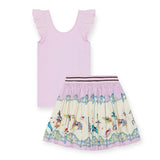 Molo Ranja Top & Brenda Skirt Set 7-12 ~ Alpine Glow/Sea Carousel