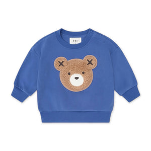 Huxbaby Furry Huxbear Sweatshirt & Sweatpants Set ~ Cobalt