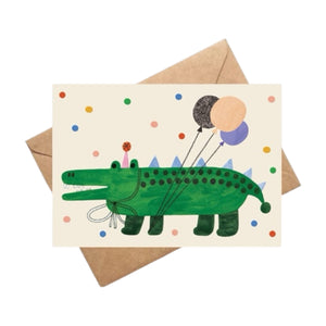 Daria Solak Illustrations Party Alligator Birthday Card