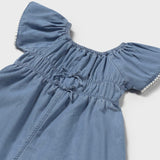 Mayoral Baby Girl Chambray Romper ~ Light Wash