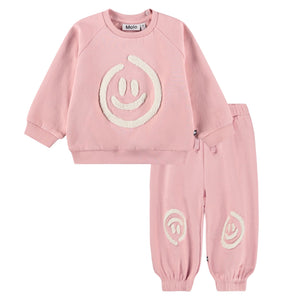 Molo Baby Disc Sweatshirt & Simon Sweatpants Set ~ Mellow Rose
