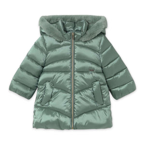 Mayoral Baby Girl Long Puffer Coat ~ Bayleaf