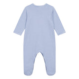 Petit Bateau Front Snap Stripe Footie ~ Blue/White