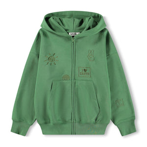 Molo Marley Zip Hoodie & Amil Sweatshorts Set ~ Groovy Green