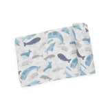 Angel Dear Swaddle Blanket ~ Blue Whales