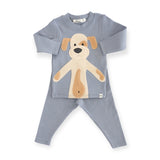 Oh Baby! Natural Terry Large Puppy 2pc Set ~ Fog