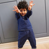 Molo Baby Enoz Shirt & Sois Pants Set ~ Oceanic Denim