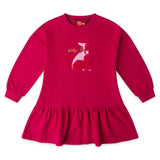 Oilily Girls Drole Poodle Sweatshirt Dress ~ Fuchsia