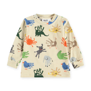 Molo Baby Eloy l/s Tee ~ Hand Animals