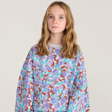 Bobo Choses Girls Watercolor Print Cropped Sweatshirt & Cocoon Sweatpants set ~ Lavender