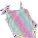 Shade Critters Shimmer Bunny One Shoulder Tie Swimsuit ~ Ocean Ombre