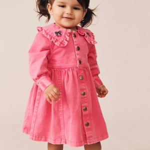 Huxbaby Vintage Cherry Collar Dress ~ Washed Cherry