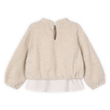 Mayoral Girls Bi-material Sweater ~ Almond
