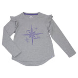 Appaman Girls l/s Ruffle Tee ~ Heather Grey