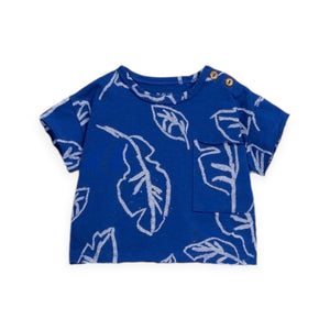 Play Up Baby Printed Tee & Woven Pants Set ~ Cobalt/Off White