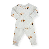 Oh Baby! Puppy Face Print 2pc Set ~ Heather Gray