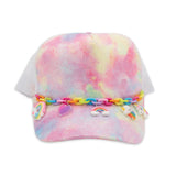 Bari Lynn Galaxy Tie Dye Trucker Hat w/ Fun Charm Link Chain