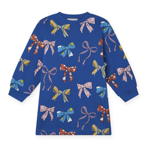 Stella McCartney Girls Bows Fleece Dress ~ Blue