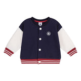 Petit Bateau Baby Varsity Jacket ~ Navy/White
