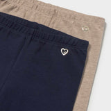 Mayoral Baby Girl 2pc Leggings Set ~ Navy/Oatmeal