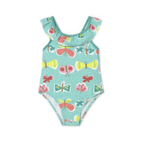 Mayoral Baby Girl Butterflies Print Swimsuit ~ Turquoise