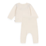 Petit Bateau Knit Heart Sweater & Pants Set ~ Cream/Red