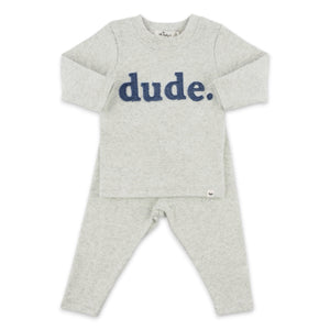 Oh Baby! Dude 2pc Set ~ Heather Grey/Denim