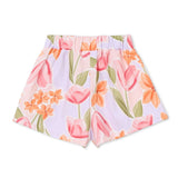 Mayoral Girls Tie Front s/s Top & Floral Print Shorts Set  7-12 ~ Candy/Blossom